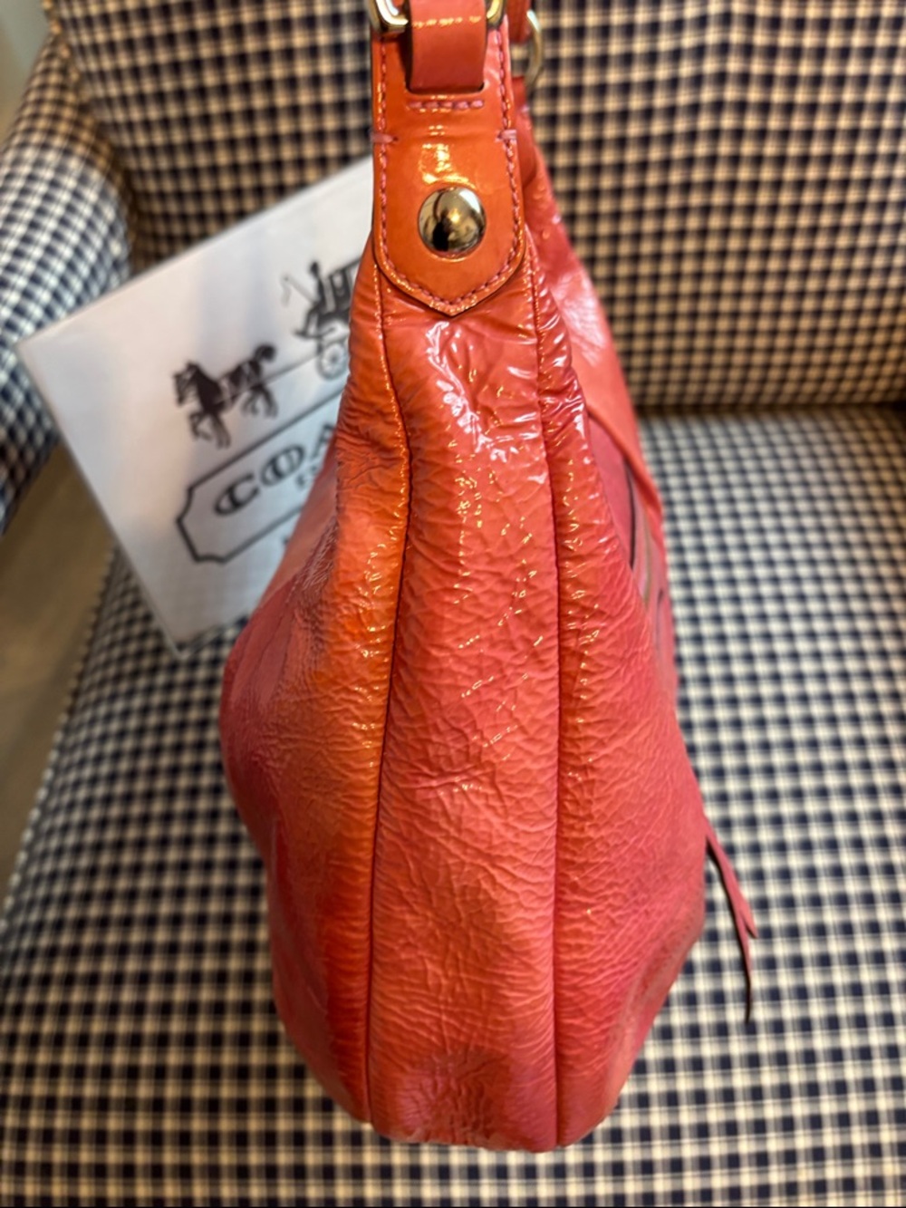 Coach poppy “jazzy” patent  Leather Shoulder Bag in mauve - Picture 6 of 14